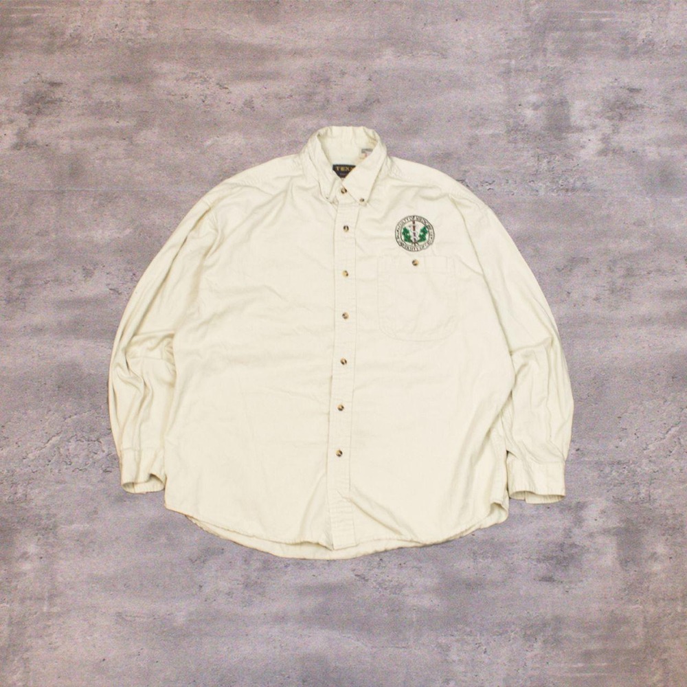 Vintage 1990s Texx cream button-up shirt